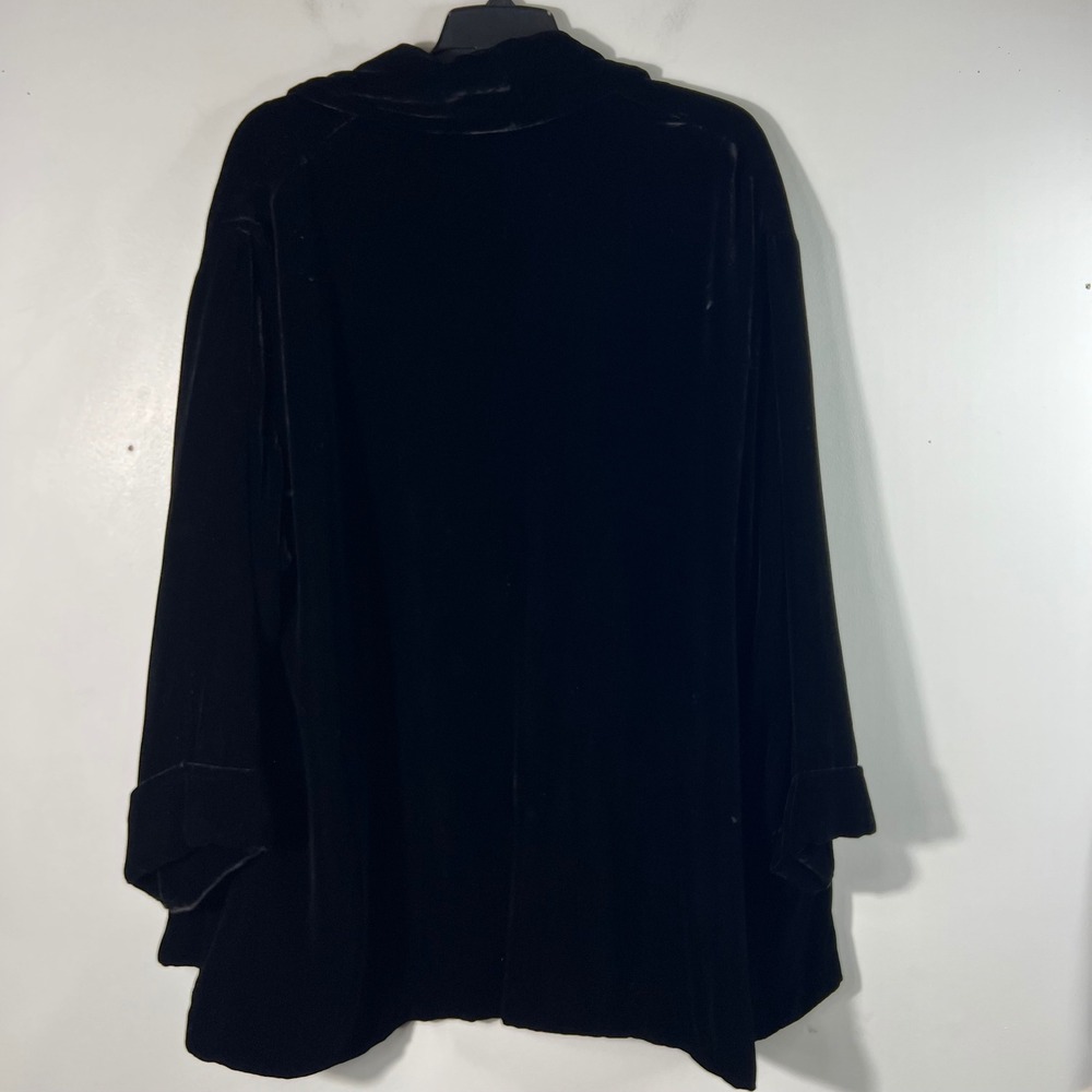 Laura Ashley Silk Blend Velvet Jacket Blazer Evening Coat Black L Viscose Silk - Picture 2 of 10
